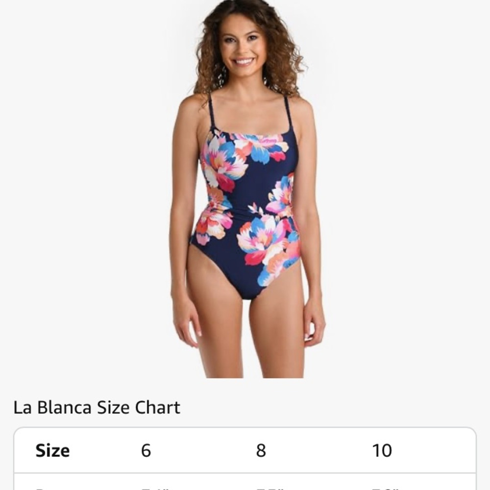 La Blanca Navy Floral One-Piece Swimsuit